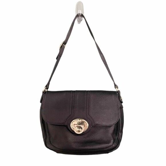 Emma Fox Purse Black Genuine Leather Saddle Bag Preppy Handbag Shoulder Bag - Picture 2 of 16